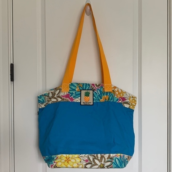 Jos. C. Knowles Canvas Co. Large Tropical Beach Bag Turquoise - Picture 1 of 8